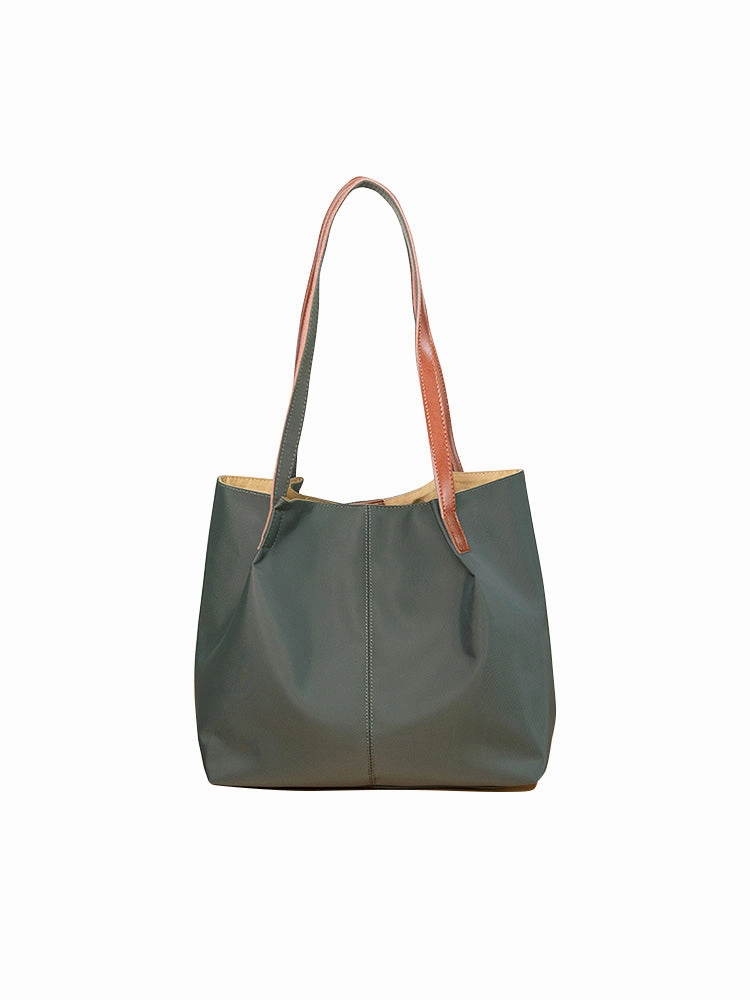 Textured Twill Casual Canvas Large Capacity Tote Shoulder Handbags