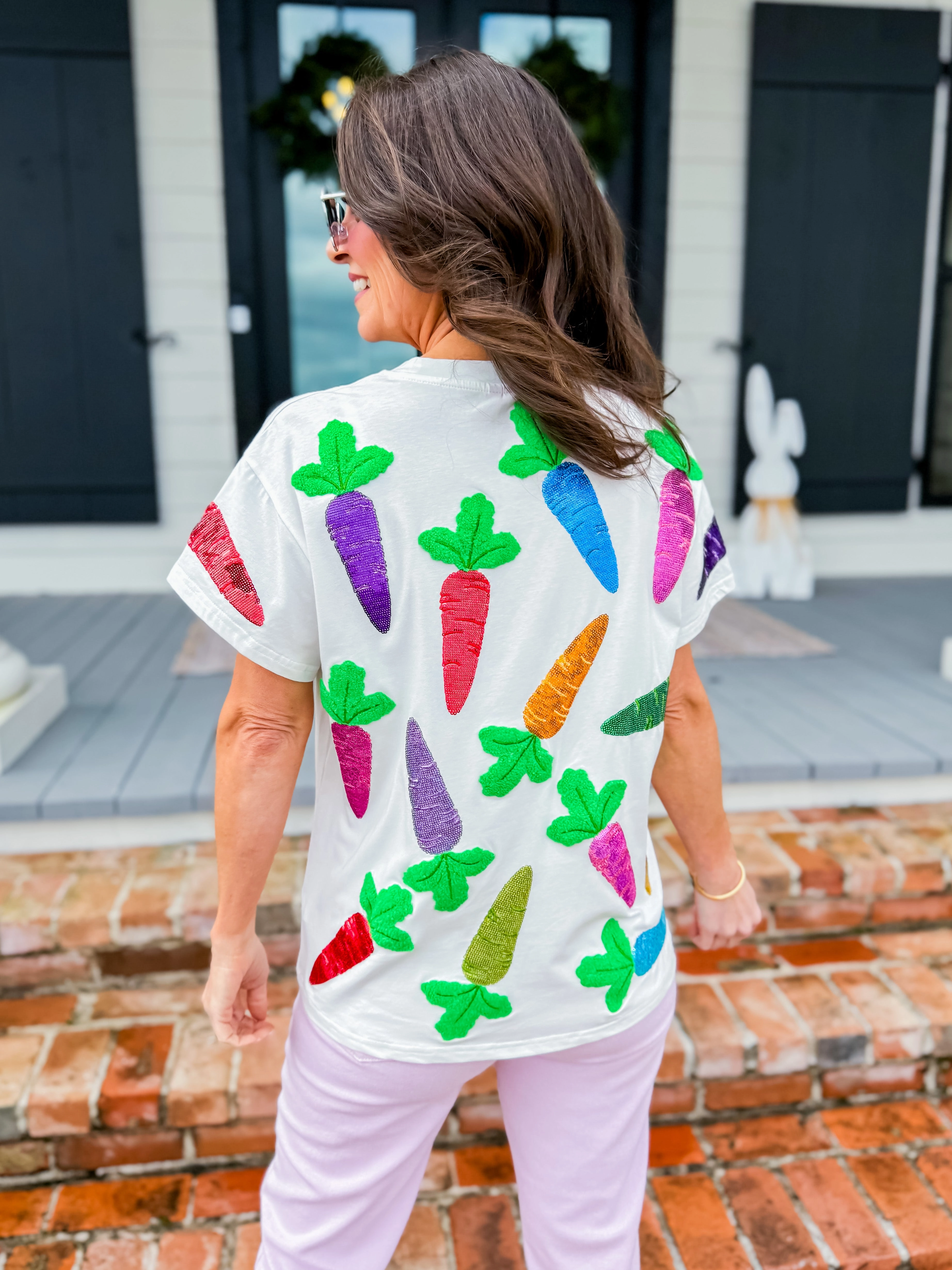 White Multi Carrot Tee