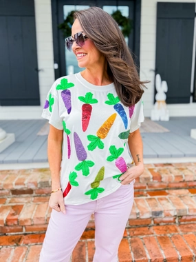 White Multi Carrot Tee
