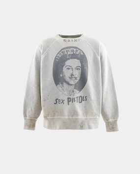 X Sex Pistols Crewneck Sweatshirt Queen Grey