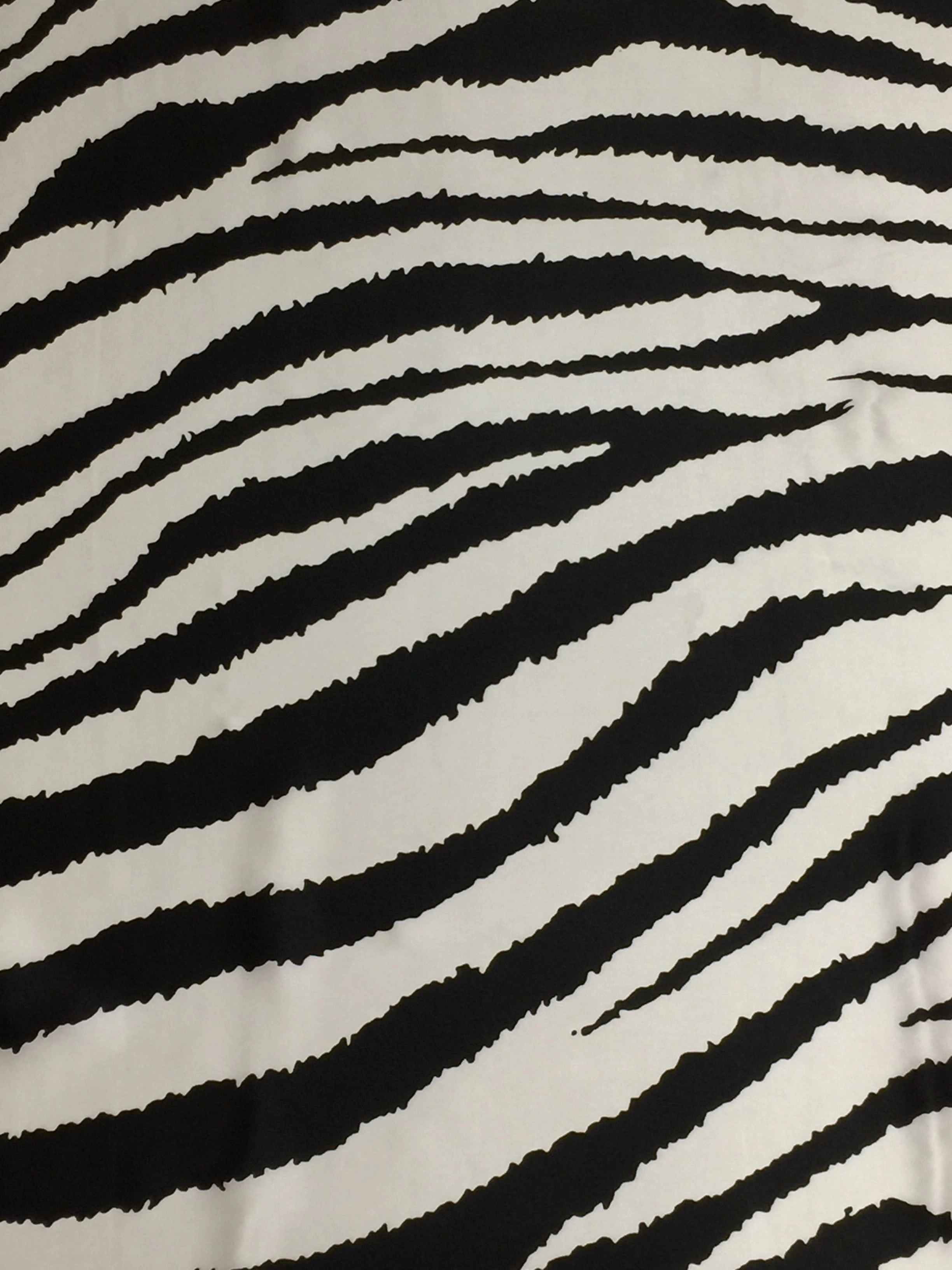 Zebra Charmeuse Silk Wild Rag in Black and White